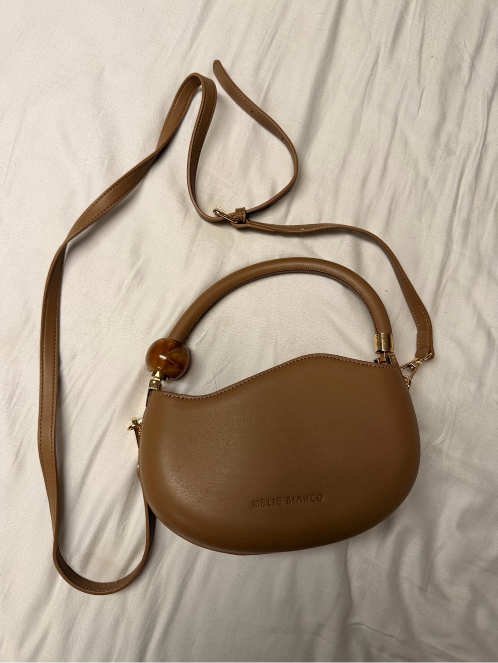 Melie Bianco Brown Crossbody Bag with Top Handle